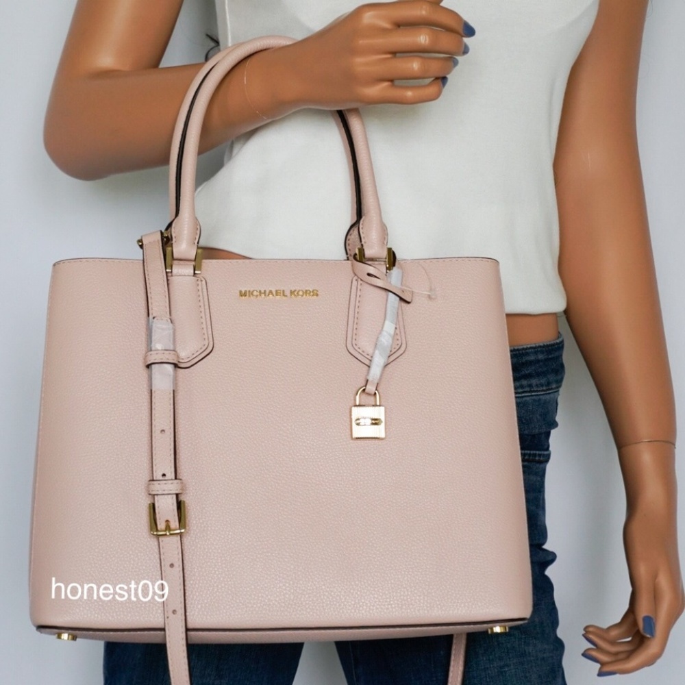 Michael Kors Adele LG Satchel Leather Shoulder Bag - Picture 1 of 8